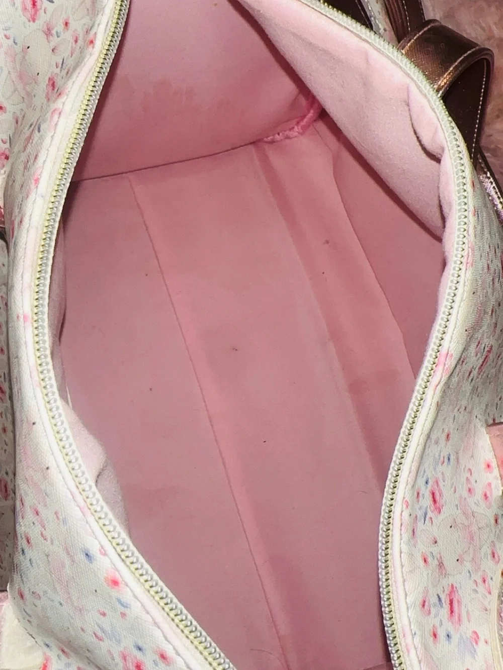 Cute Floral Bunny Face Travel Bag in Pink and Cream